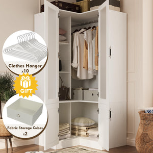 Modular Wardrobe Closet with Frosted Glass Doors