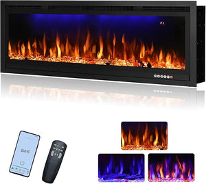 WiFi Electric Fireplace Insert – Wall Mounted & Recessed Linear Heater