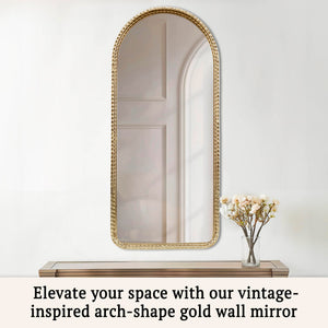 Arched Gold Wall Mirror