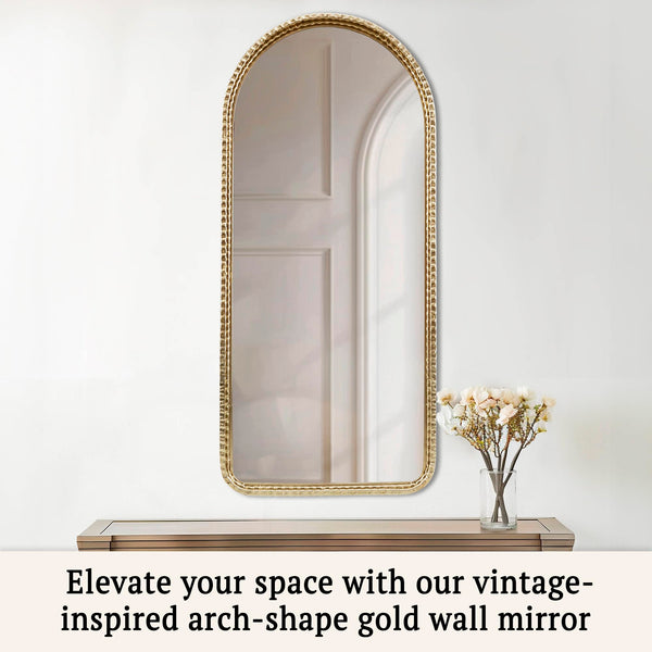 Arched Gold Wall Mirror
