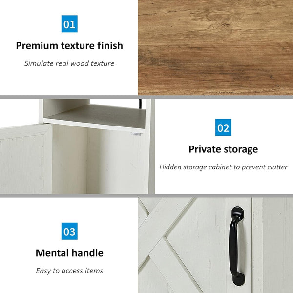 Farmhouse Living Room Table Set of 4 with Electric Fireplace TV Stand