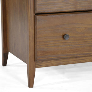 Solid Wood 2-Door Wardrobe with Drawers