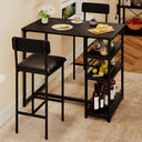 3-Piece Counter Height Dining Table Set with 2 Velvet Bar Stools