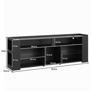 70.9" LED TV Stand with Power Outlet & Storage