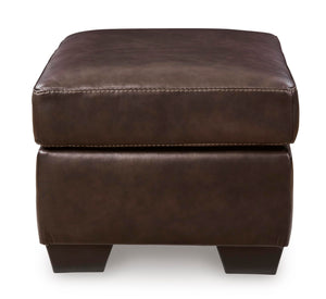 Dark Brown Leather Rectangular Ottoman