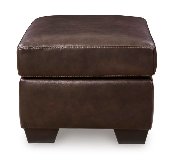 Dark Brown Leather Rectangular Ottoman