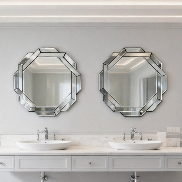 23.6" Octagon Wall Mirror with Beveled Edge