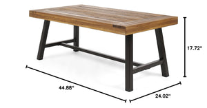 Rustic Acacia Wood Outdoor Coffee Table