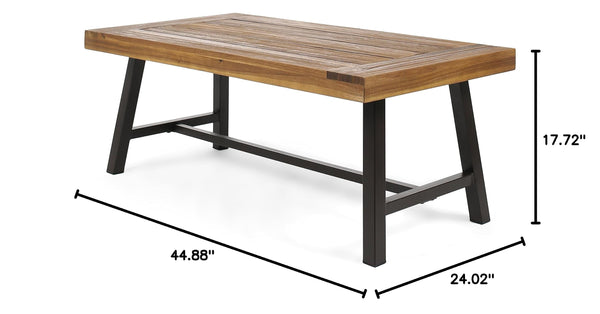 Rustic Acacia Wood Outdoor Coffee Table