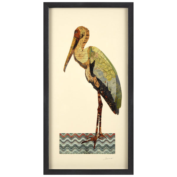 Crane 3D Paper Collage Wall Art – Framed & Ready to Hang