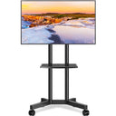 Rolling TV Stand with Wheels | Height Adjustable | Fits 32–75" TVs