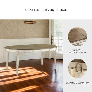 Oval Extension Dining Table with Drop-In Leaf