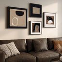 Framed Abstract Wall Art Set of 4 – Black & White Canvas Prints