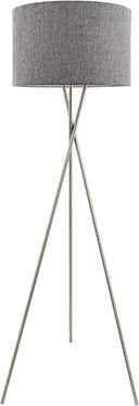 Tripod Floor Lamp with Drum Shade – 60" Metal Standing Lamp