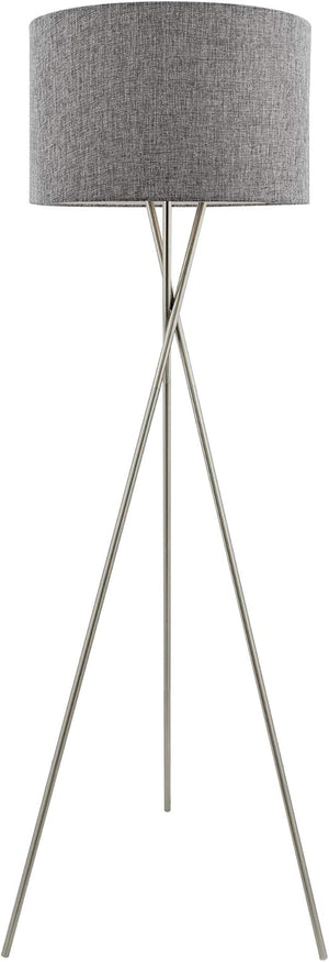 Tripod Floor Lamp with Drum Shade – 60" Metal Standing Lamp