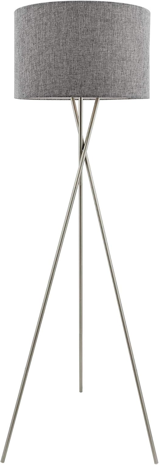 Tripod Floor Lamp with Drum Shade – 60" Metal Standing Lamp