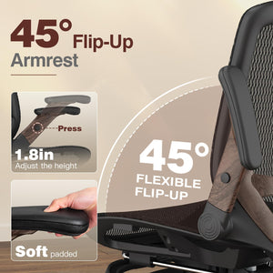Ergonomic Office Chair with Footrest & Reclining High Back Mesh