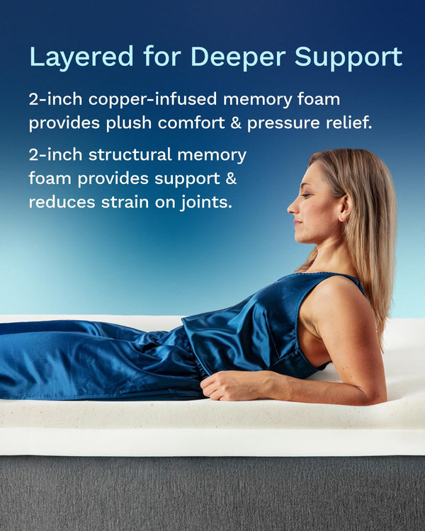 4-Inch Active Cooling Memory Foam Mattress Topper