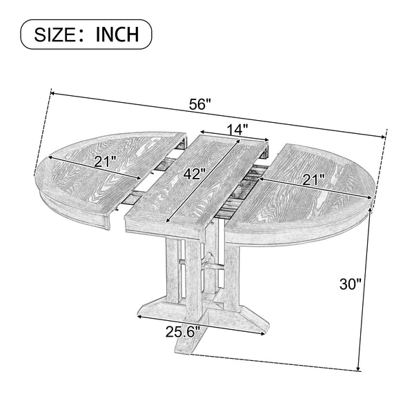Extendable Round Dining Table with Oak Veneer Top