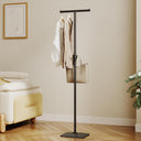 Metal Coat Rack with Marble Base & Storage Tray