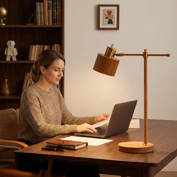 Mid-Century Adjustable Desk Lamp with LED Bulb