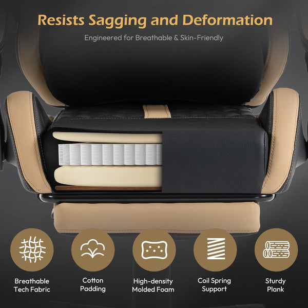 Ergonomic Gaming Chair with Footrest & Recliner