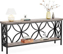 Industrial Console Sofa Table with Storage Shelves, 70.86"