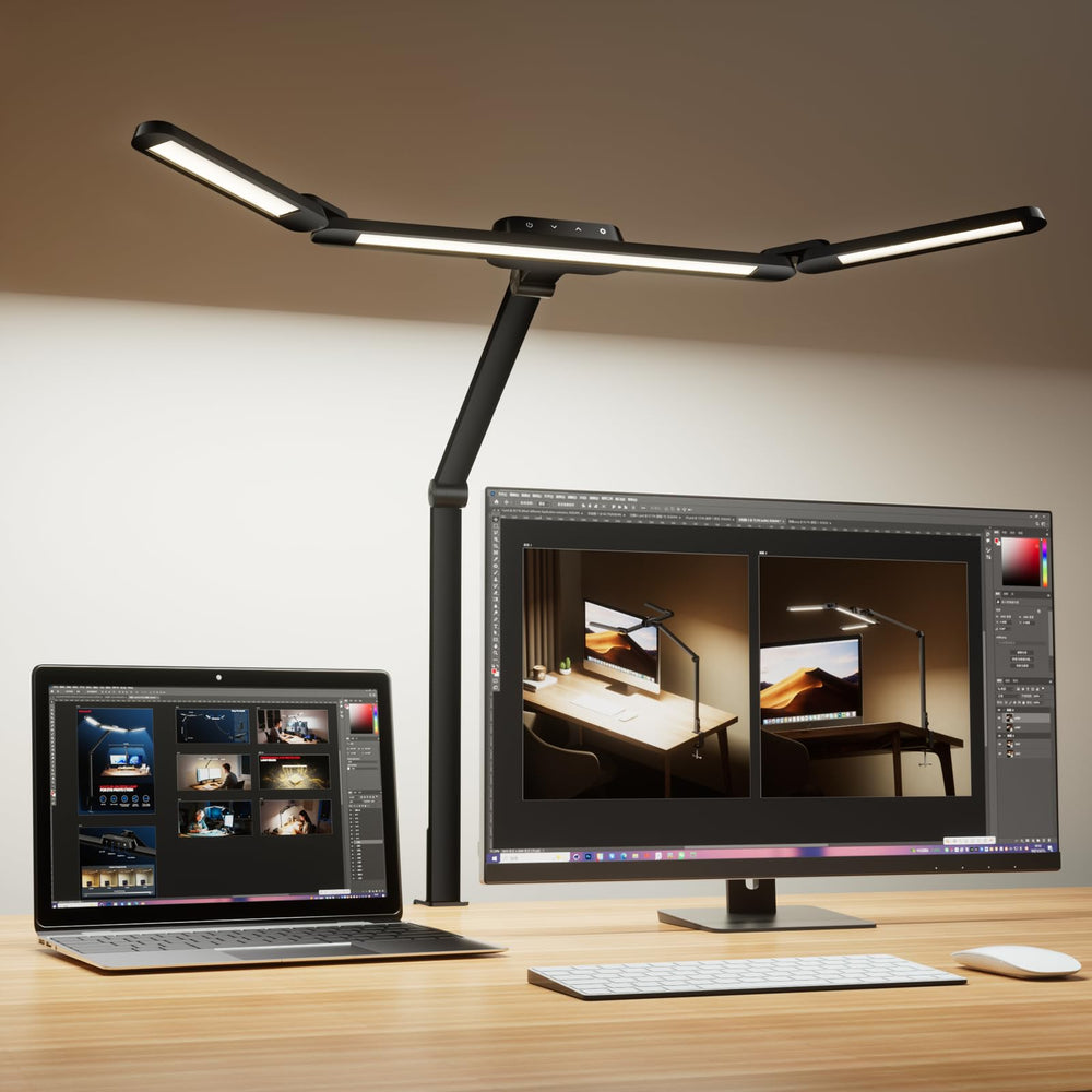 LED Desk Lamp with Clamp – 22W Adjustable Task Light for Home Office