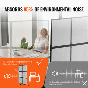2-Panel Soundproof Office Partition Divider