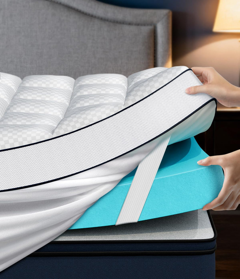 4 Inch Dual Layer Cooling Gel Memory Foam Mattress Topper