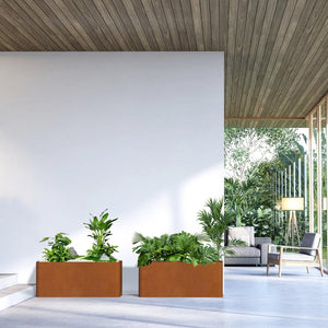 Corten Steel Rectangular Planter Box 36"L x 15"W x 15"H