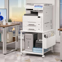 Rolling Printer Stand with Storage Shelf & Lockable Wheels