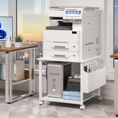 Rolling Printer Stand with Storage Shelf & Lockable Wheels