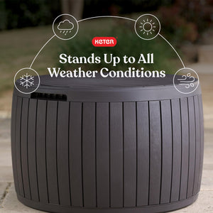 37-Gallon Round Outdoor Deck Box with Seating