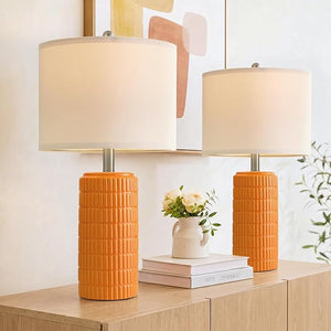 Farmhouse Ceramic Table Lamps Set of 2