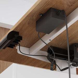 L-Shaped Electric Standing Desk with Drawers and Shelves, 63"