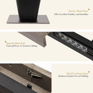 Extendable Dining Table 63 to 78.7 Inch for 4 to 10 People