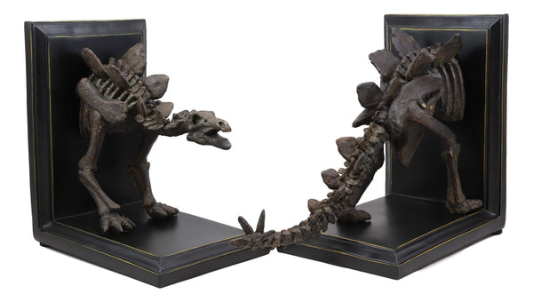 Stegosaurus Dinosaur Fossil Skeleton Bookends Set