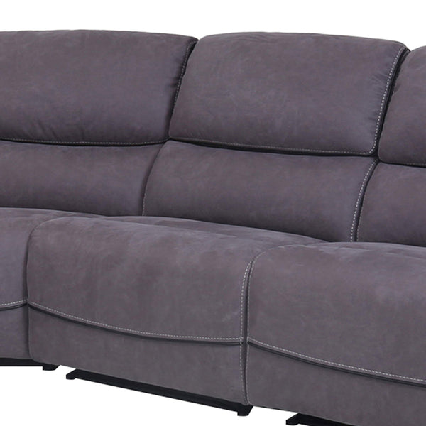 6-Piece Power Reclining Curved Sectional Sofa with Storage Console