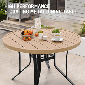7-Piece Outdoor Patio Dining Set with Round Metal Table & Textilene Chairs