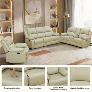 3-Piece Reclining Sectional Sofa with Storage Console