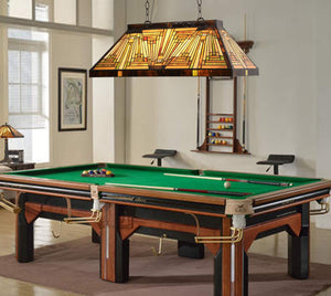 Tiffany Style Pool Table Pendant Light – 3-Light 28" Wide