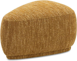 Rounded Triangle Cocktail Ottoman – Mustard Yellow Tweed