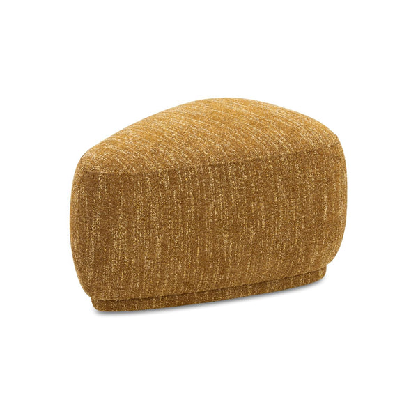 Rounded Triangle Cocktail Ottoman – Mustard Yellow Tweed