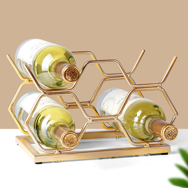 Countertop Wine Rack – 5 Bottle Metal Wine Holder Stand