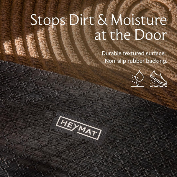 Indoor Outdoor Door Mat - Recycled Plastic & Rubber, Beige, 33" x 51"