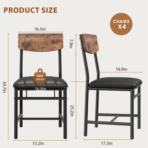 Industrial Dining Chairs Set of 6