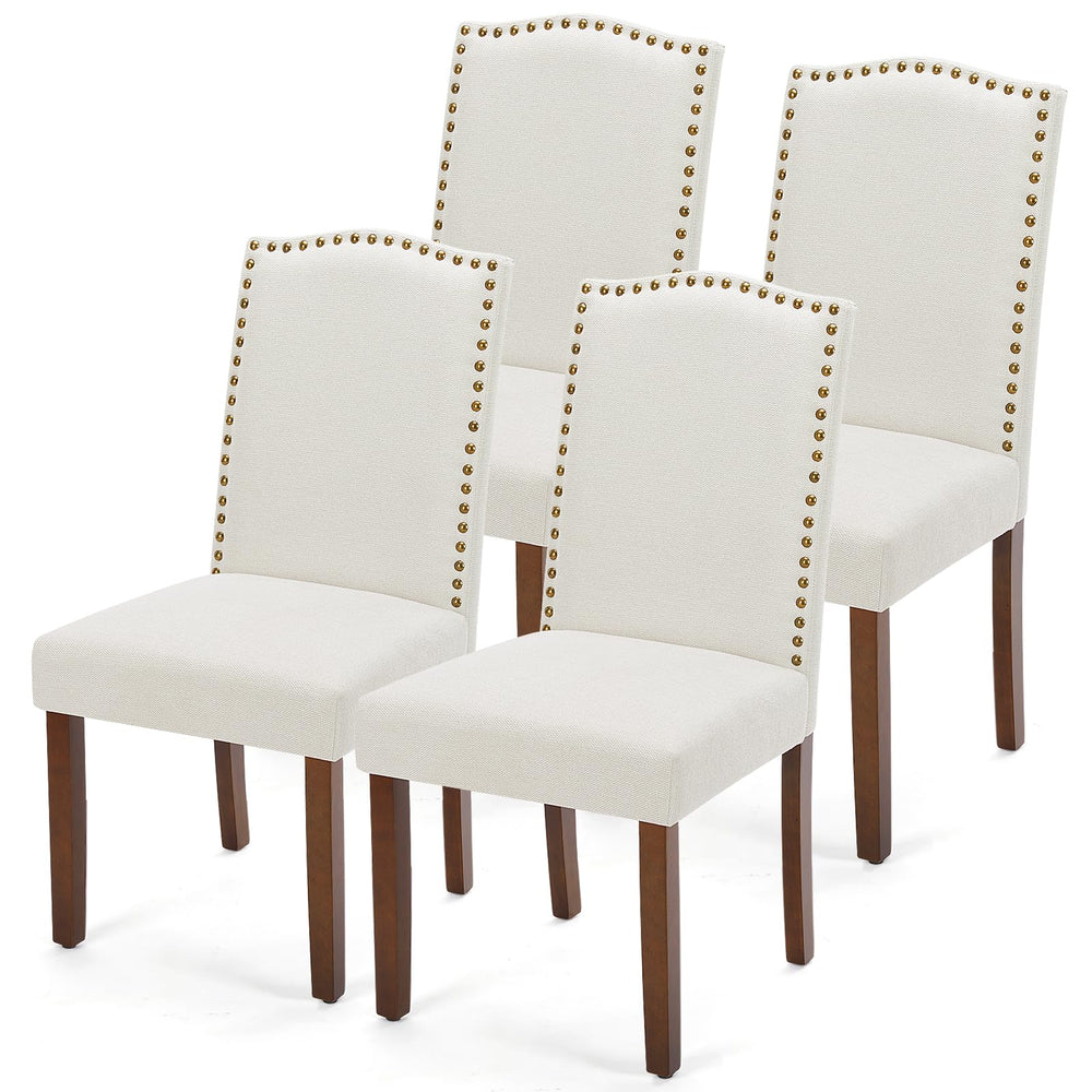 Dining Chairs Set with Wooden Legs & Padded Seat