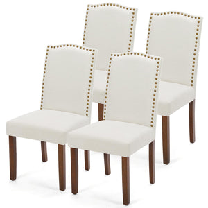 Dining Chairs Set with Wooden Legs & Padded Seat