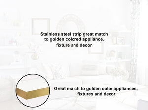White & Gold Floating Wall Shelves Set of 2 – 36 Inch